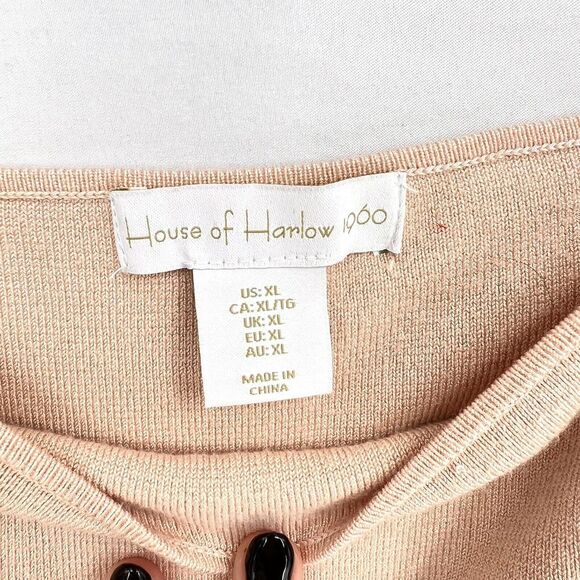 House Of Harlow 1960 Tank Top Crop Top Women's Sz XL Beige Cream Ribbed Minimal - Picture 5 of 8